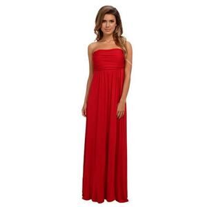 Culture Phit Women Sleeveless Ruched Hally Maxi Dress Red Plus Size 3XL